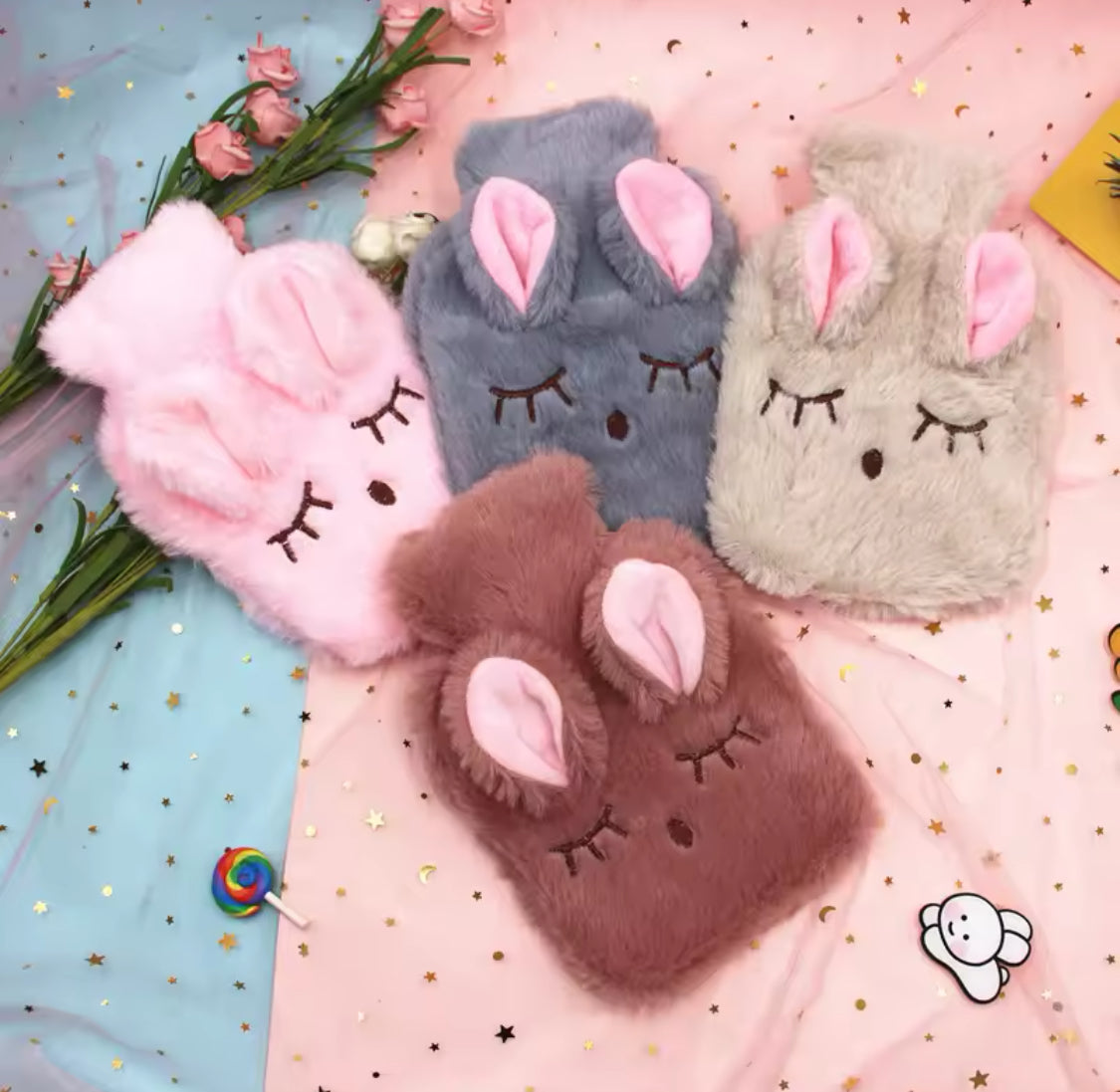 Rabbit Plush Warm Water Bag, Pain Relief Therapy Hand Warmer, Soft Rabbit Cozy Hot Water Bottle Cover Rabbit Plush Warm Water Bag, Pain Relief Therapy Hand Warmer, Soft Rabbit Cozy Hot Water Bottle Cover